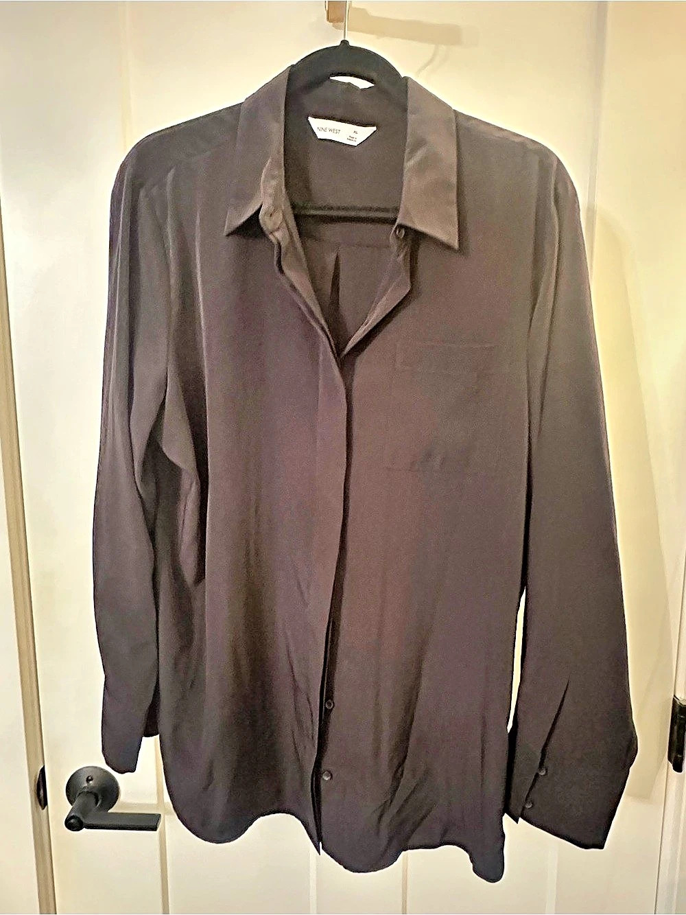 Nine West Black Button Down Shirt Size XL